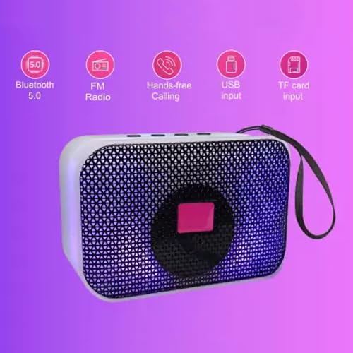 Super Bass Wireless Portable Speaker with Colorful RGB Light and USB port. Experience immersive sound and vibrant lighting.