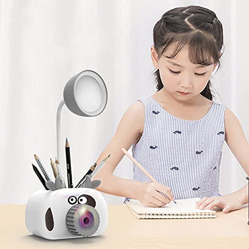 Multi-functional Plastic Ajauni 4-in-1 Night Table Lamp: includes pencil sharpener, pen stand, and mobile stand.