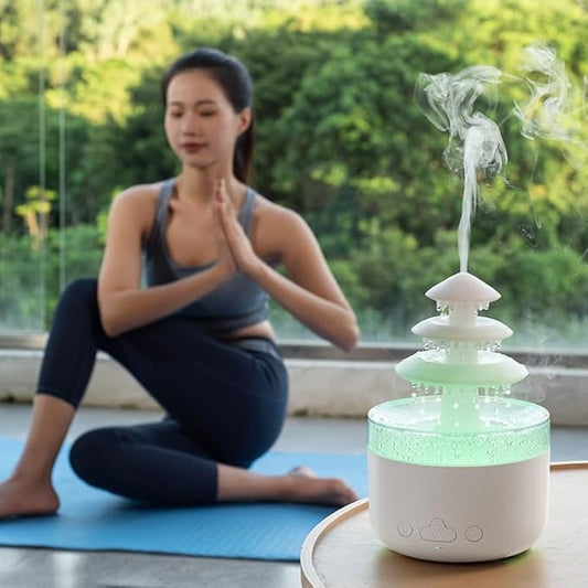 Lucky Tree Aromatherapy Diffuser, Threelayer Rain Cloud Humidifier Water Drip, Mushroom Diffuser, Cloud Humidifier Rain Drop, Rain Cloud Diffuser, With 7 Color Lights Essential Oil Aromatherapy Diffuser