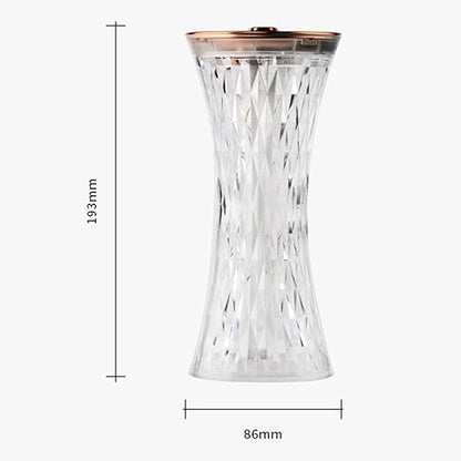 Romantic diamond-shaped table lamp with 16 color modes for bedroom or party ambiance.