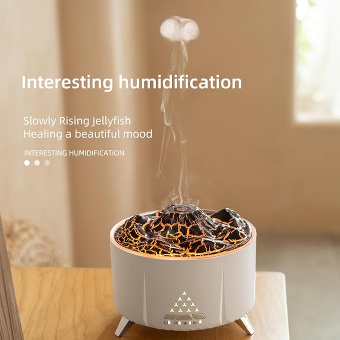 new unique multifunction Aroma diffuser 3D flame jellyfish spray Blue tooth audio Remote control oil essential diffuser