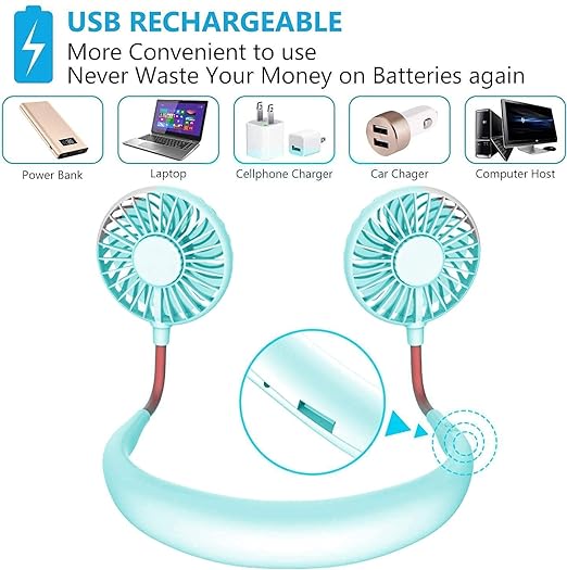Beat the heat with the ultimate portable neck fan for home, office, and travel. Stay cool hands-free on-the-go.